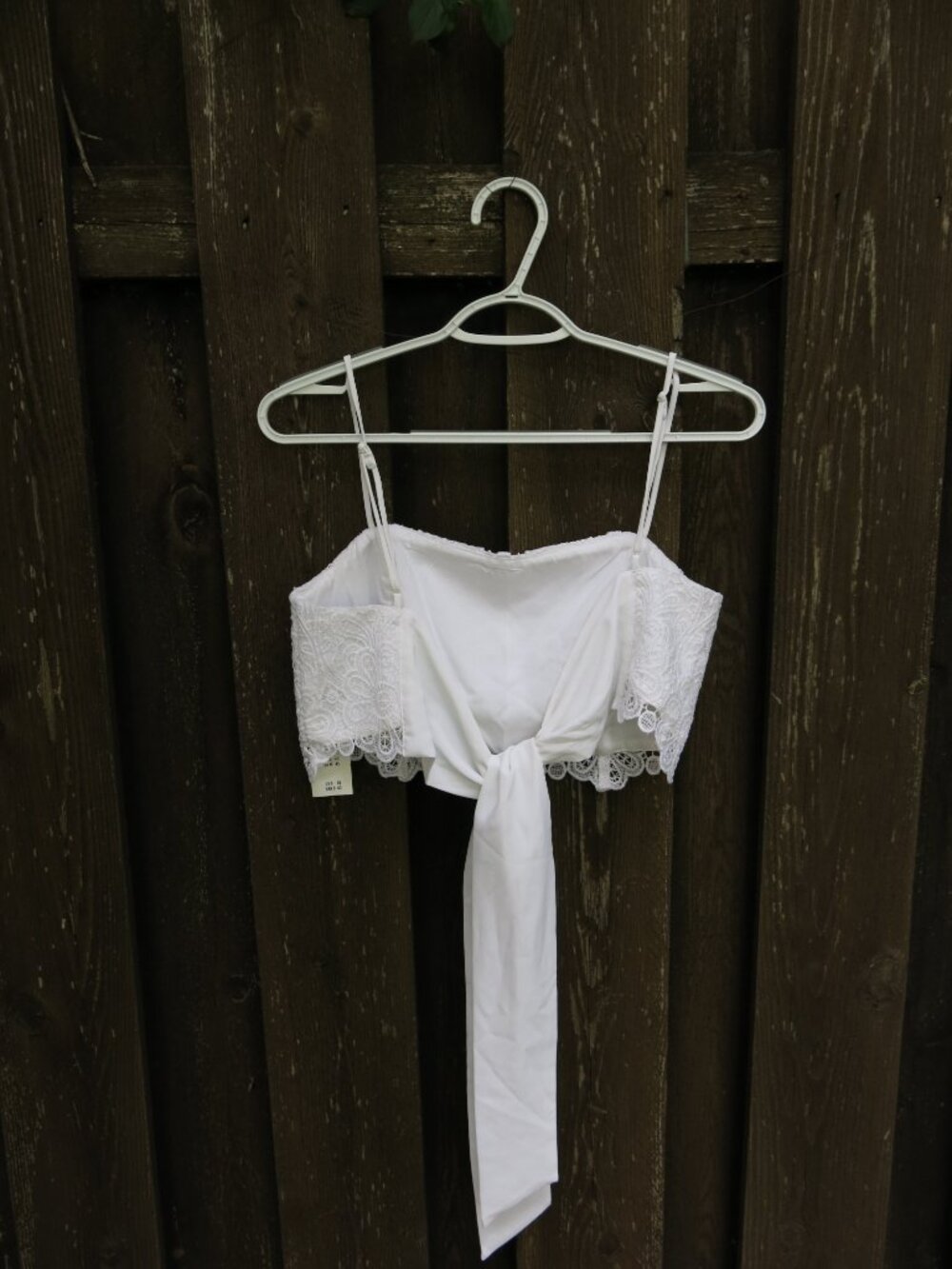Abercrombie & Fitch Ultra Cropped White Lace Square Neck Bohemian Party Top Sz.M - Picture 6 of 9